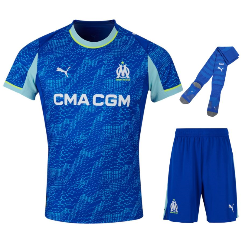 Completo Ufficiale OM Marsiglia 2025-2026 Bambini – Terza Maglia con Pantaloncini e Calzini